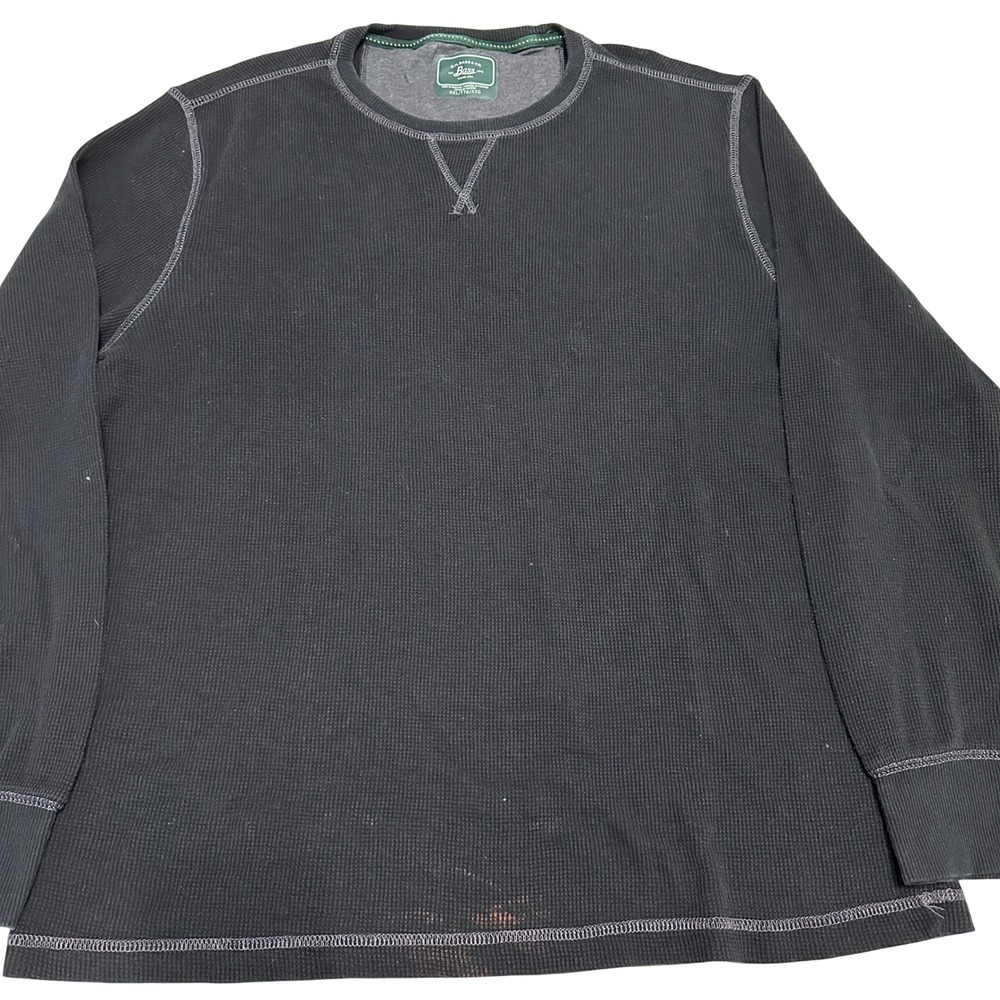 GH Bass Co‎ Mens Long Sleeve Waffle Knit Thermal Shirt Black XXL Corpcore Layers